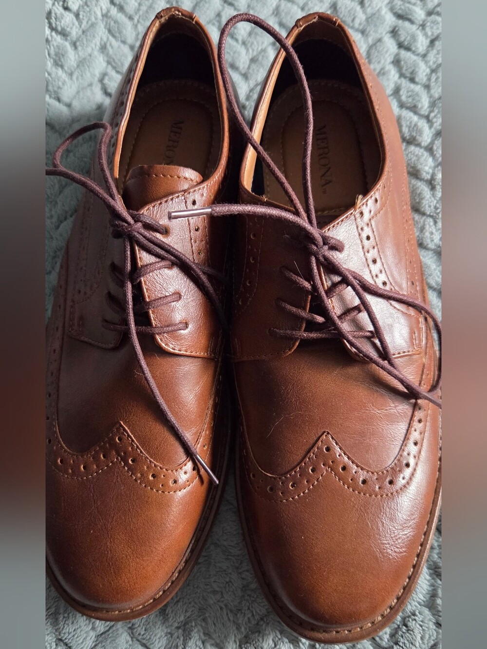 Men's Brown Wingtip Dress Shoes - Merona